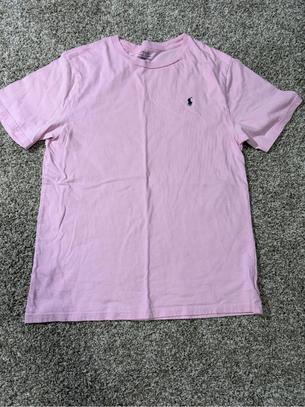 Polo by Ralph Lauren Light Pink Crew Neck T-Shirt with Navy Pony